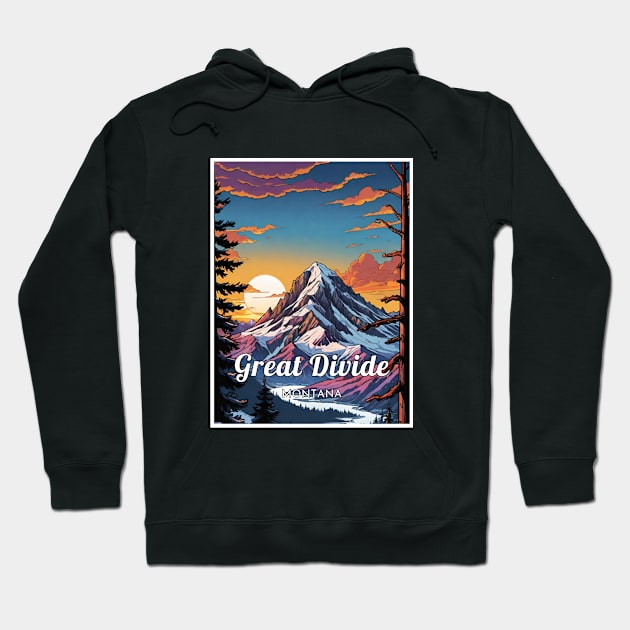 Great Divide ski Montana USA Hoodie by UbunTo